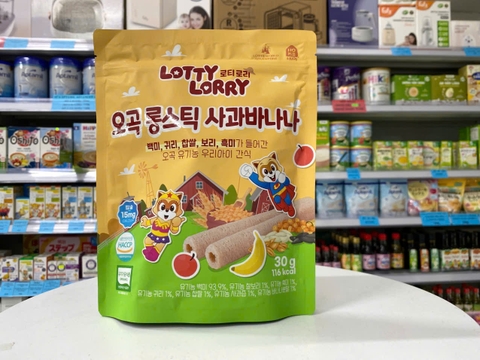 Bánh Ngũ Cốc Lotty Lorry thanh dài Vị Chuối Táo 30G (6M+)
