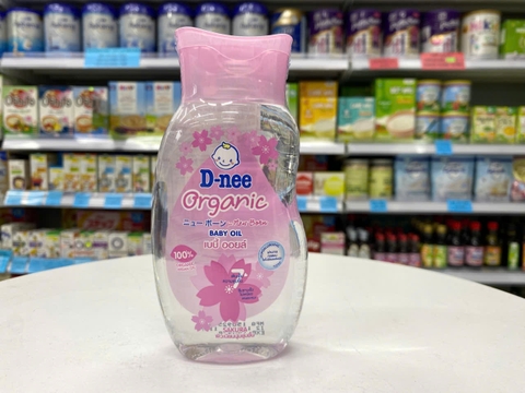Dầu massage em bé D-nee Sakura Hồng 200ml (0M+)