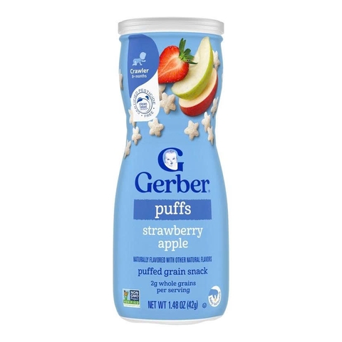 Bánh ăn dặm Gerber ngôi sao vị dâu táo 42g cho bé 8M+