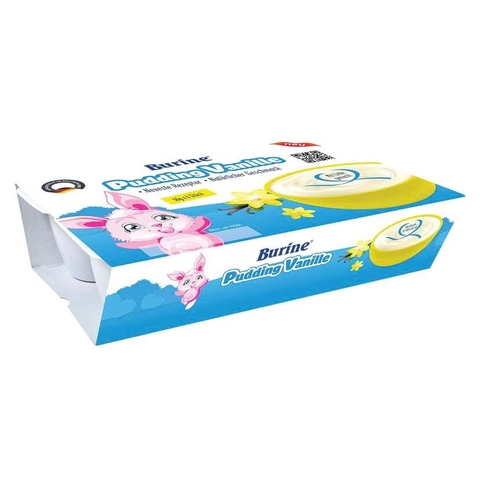 Cháo sữa Pudding Burine 300g - Vị Vani (vỉ 6 hũ x 50g) cho bé 6M+