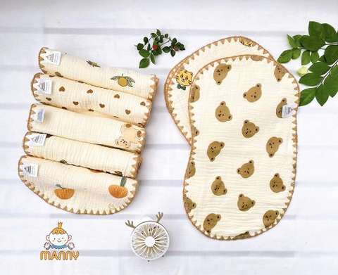 Gối xô Muslin 10 lớp Manny 25x40cm (họa tiết ngẫu nhiên)