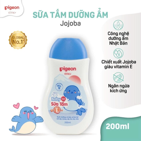 Sữa tắm gội em bé Pigeon chiết xuất Jojoba 200ml