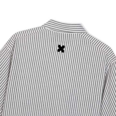FIVEX WORKSHIRT STRIPE ZIP - BLACK