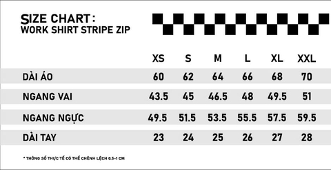 FIVEX WORKSHIRT STRIPE ZIP - BLACK