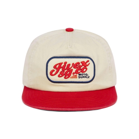 FIVEX 5PANEL SUPPLY - CREAM/RED