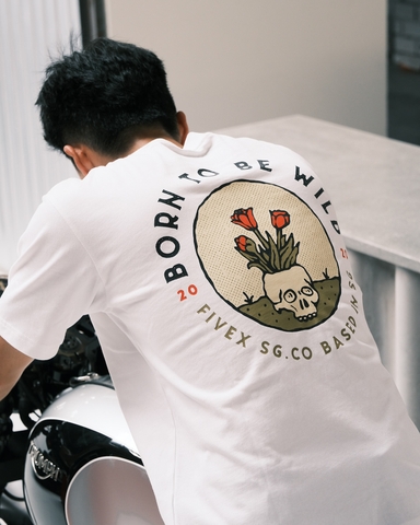 FIVEX BORN TO BE WILD TEE - WHITE
