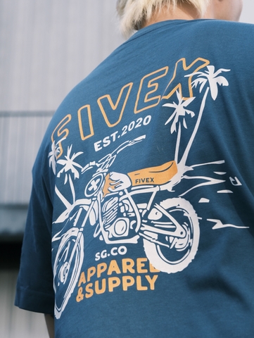 FIVEX LOST IN PAML TEE - DARK TEAL