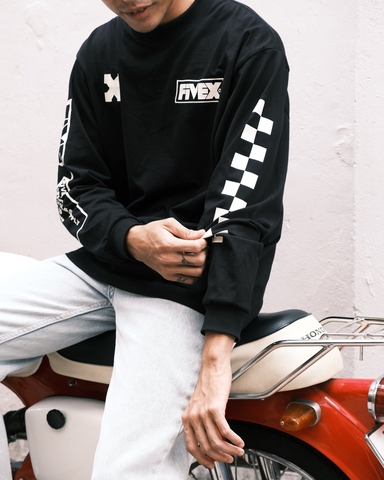 FIVEX LONG SLEEVE TEE -BLACK