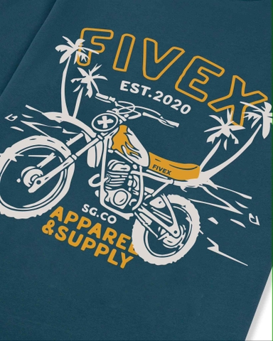 FIVEX LOST IN PAML TEE - DARK TEAL