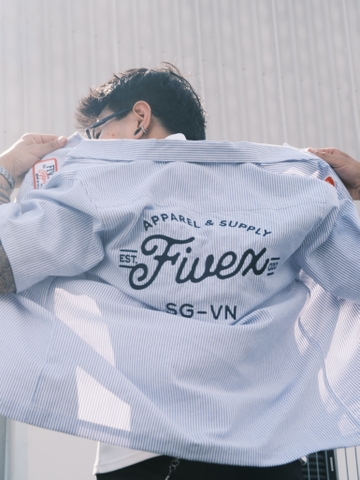 FIVEX BLUE STRIPE WORK SHIRT