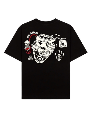 FIVEX FUEL IN BLOOD TEE- BLACK