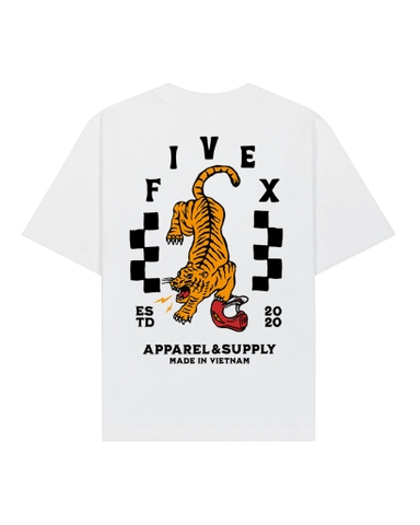 FIVEX TIGER STRIKE TEE - WHITE