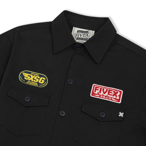 WORK SHIRT FIVEX SS02 - BLACK