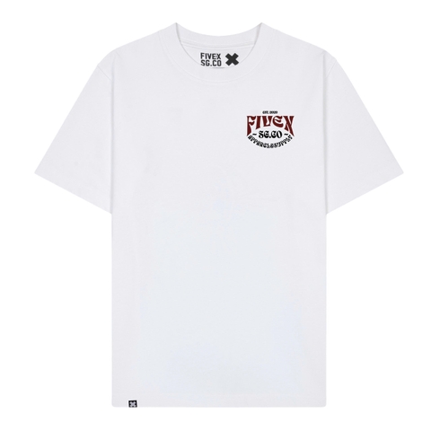 FIVEX TEE RED LOGO - WHITE
