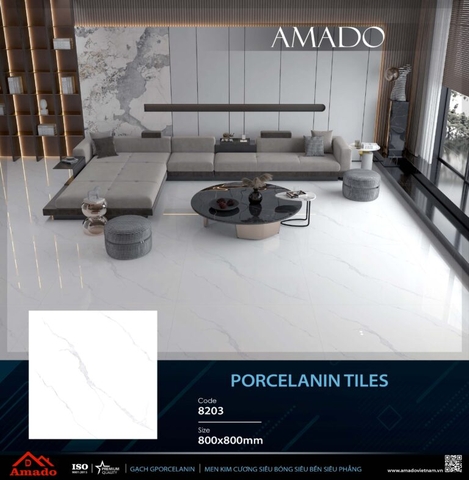 GẠCH LÁT NỀN 80 X 80 AMADO XƯƠNG PORCELAIN TILES