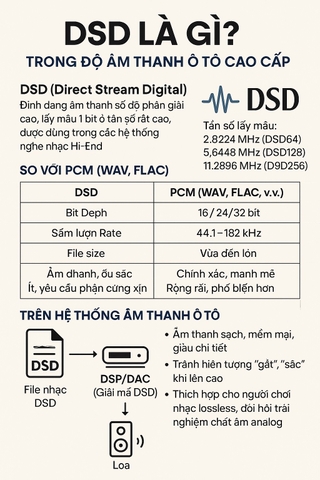 DSD Là Gì? Giải Mã Định Dạng Âm Thanh DSD Trong Độ Âm Thanh Ô Tô Cao Cấp