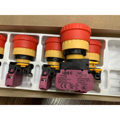 YW1B-V4E01R Nút nhấn dừng khẩn phi 22 IDEC