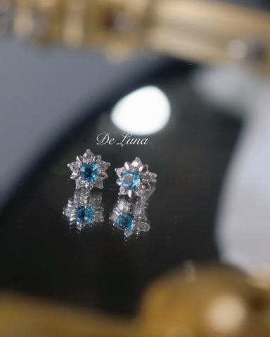 Bông Tai Thiên Lam Hoa Đá 4mm