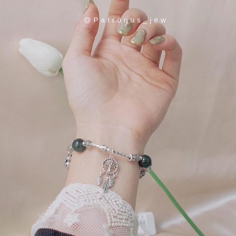 Vòng Tay Labradorite Thạch Anh Tóc Xanh De Luna