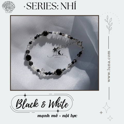 Vòng Tay Đá Nhí Black and White De Luna