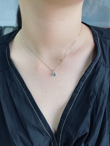 Dây Chuyển Tai Thỏ Mảnh Xinh Bạc 925 Đá Thiên Nhiên