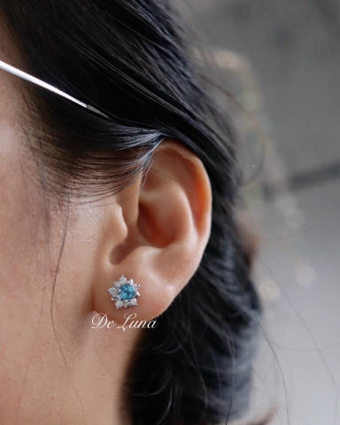 Bông Tai Thiên Lam Hoa Đá 4mm