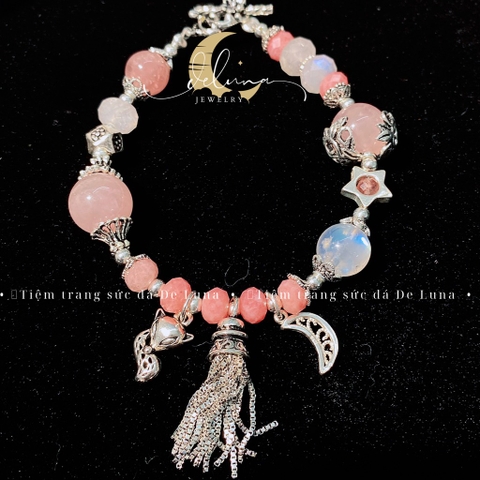 Vòng Tay Dịu Rose Quartz De Luna
