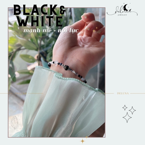 Vòng Tay Đá Nhí Black and White De Luna