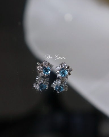 Bông Tai Thiên Lam Hoa Đá 4mm