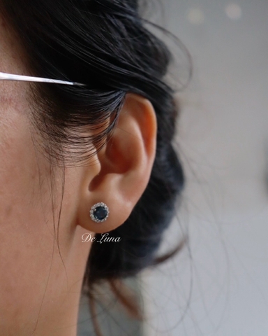 Bông Tai Đá Topaz London Viền Đá De Luna