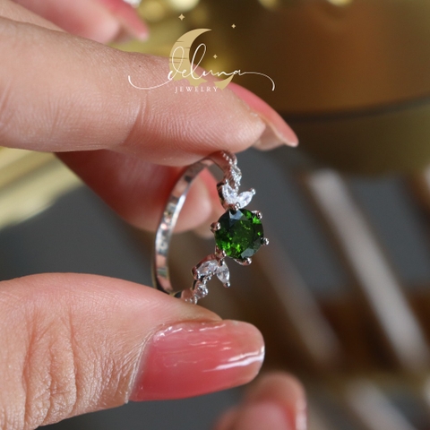 Nhẫn Poseidon Đá Diopside De Luna