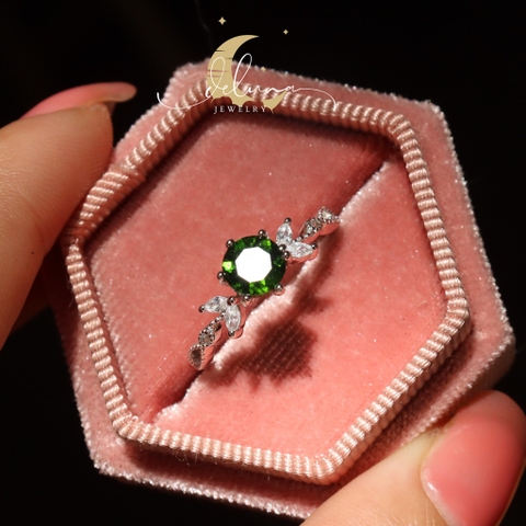Nhẫn Poseidon Đá Diopside De Luna