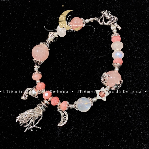 Vòng Tay Dịu Rose Quartz De Luna