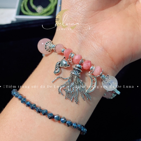Vòng Tay Dịu Rose Quartz De Luna