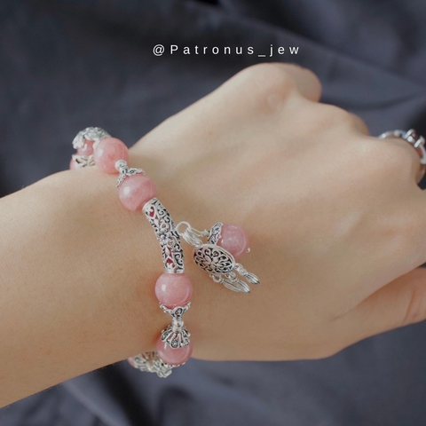 Vòng Tay Đào Hoa Phối Charm Bạc 925 De Luna