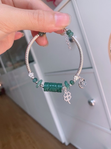 Vòng Tay Kiềng Lu Thống Lam Ngọc De Luna Jewelry