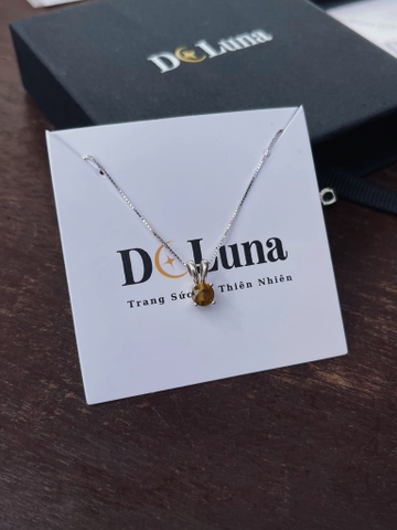 Dây Chuyển Tai Thỏ Mảnh Xinh Bạc 925 Đá Thiên Nhiên