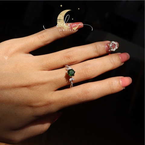 Nhẫn Poseidon Đá Diopside De Luna