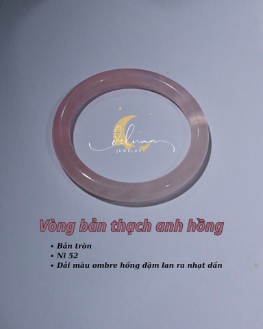 Vòng Tay Bản Thạch Anh Hồng De Luna