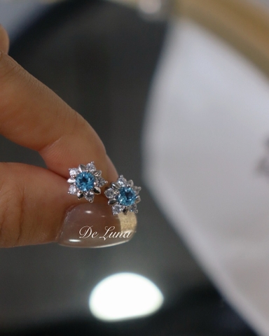 Bông Tai Thiên Lam Hoa Đá 4mm