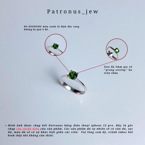 Nhẫn Đá Nhiên Nhiên Simple De Luna