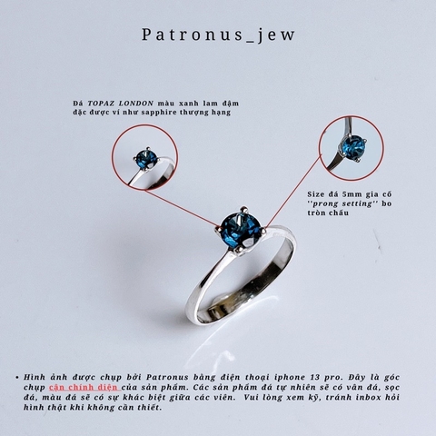 Nhẫn Đá Nhiên Nhiên Simple De Luna