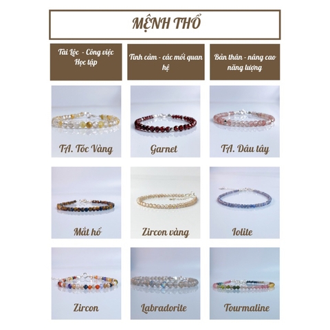 Vòng Tay Birthstone Đá Minisize De Luna