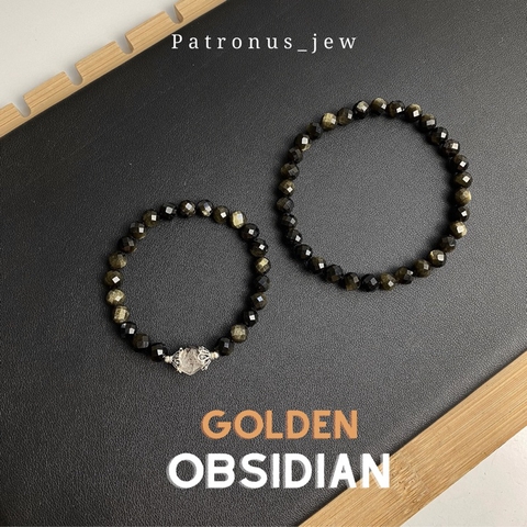 Vòng Tay Golden Obsidian 6mm Cắt Giác De Luna