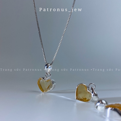 Dây Chuyền Đá Thạch Anh Vàng Thô De Luna