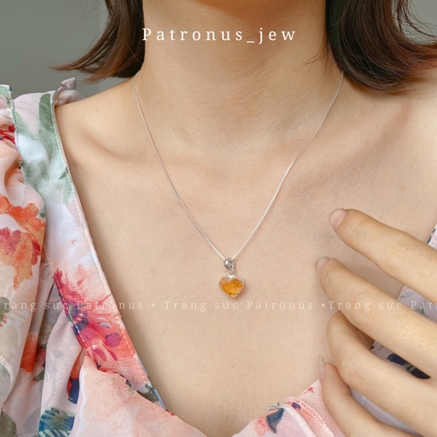 Dây Chuyền Đá Thạch Anh Vàng Thô De Luna