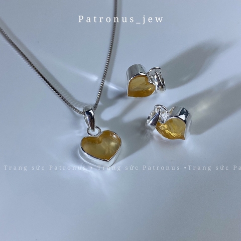 Dây Chuyền Đá Thạch Anh Vàng Thô De Luna