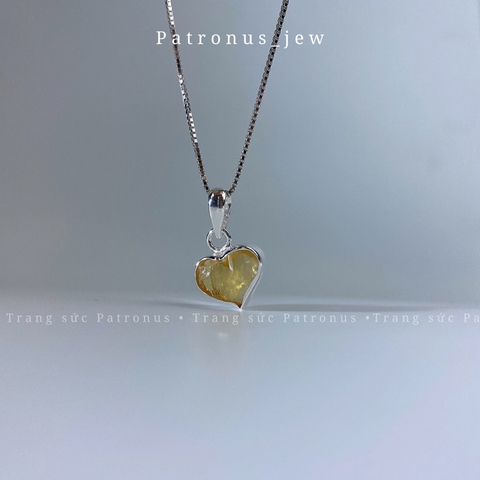 Dây Chuyền Đá Thạch Anh Vàng Thô De Luna