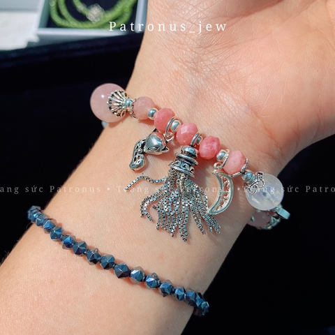 Vòng Tay Dịu Rose Quartz De Luna