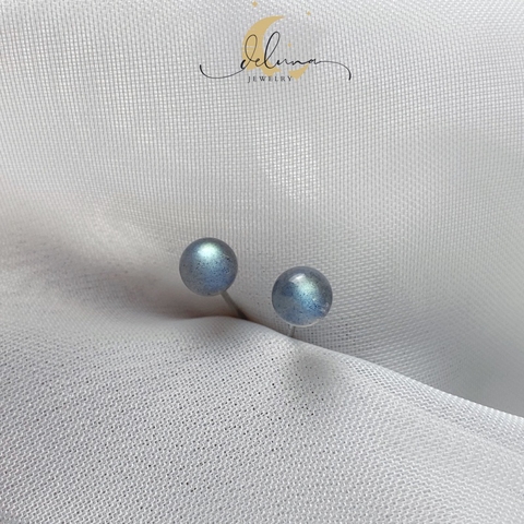 Bông Tai Nụ Labradorite BTNL24A De Luna